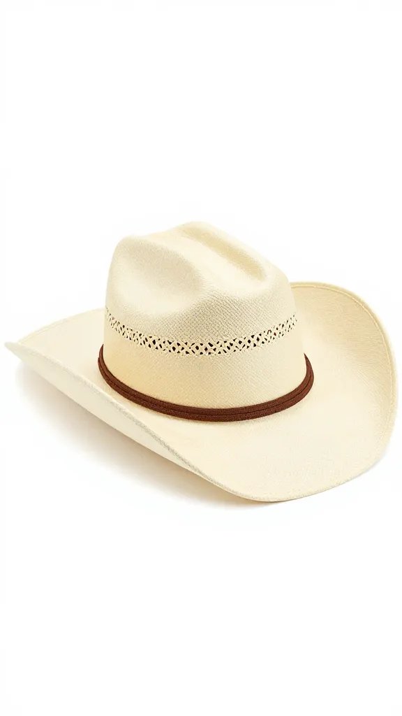 single straw cowboy hat with sweatband, studio lighting
