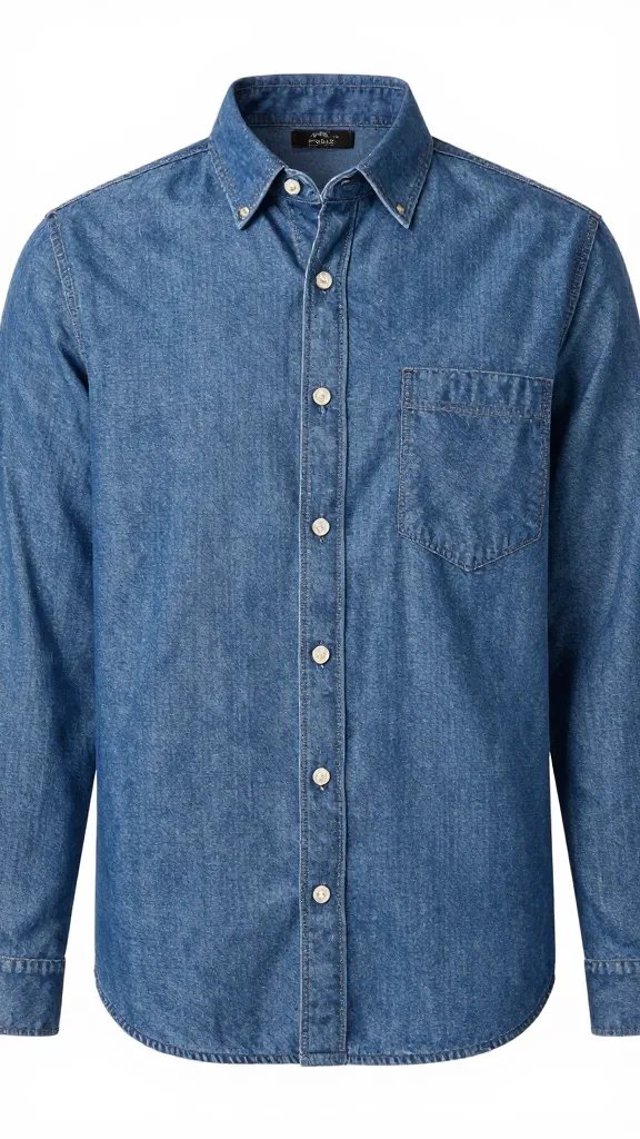 light-wash chambray shirt pocket with pearl snap