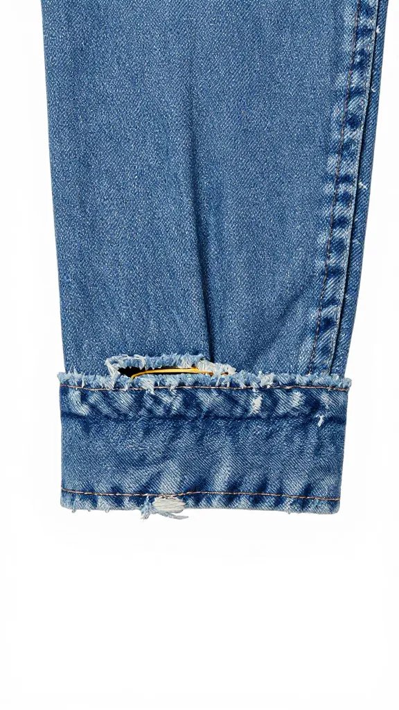 broken-in chambray cuff with subtle fraying detail