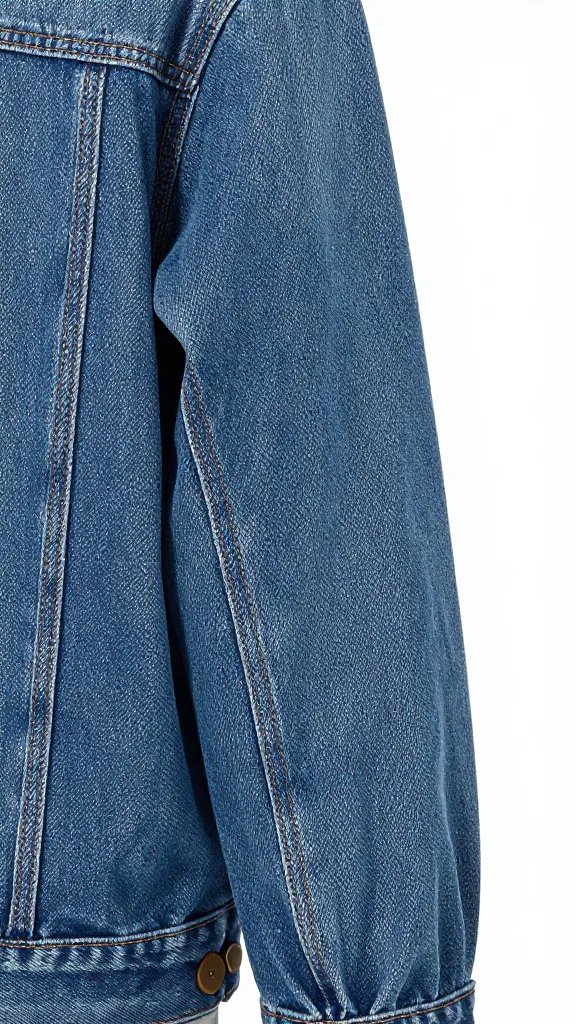 lightweight denim jacket sleeve cuff detail