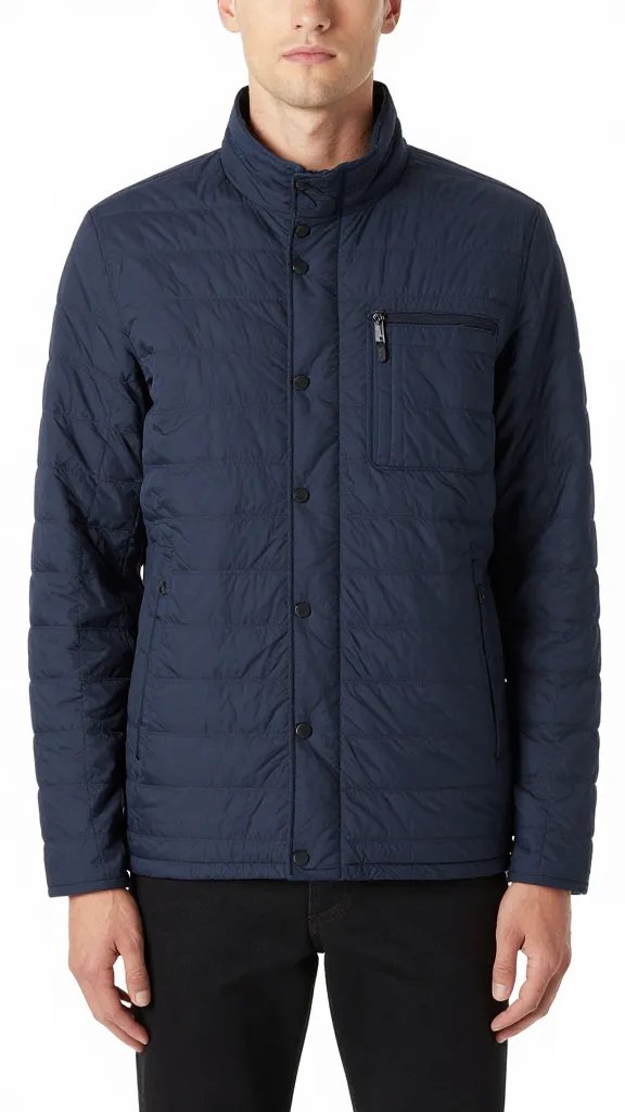 quilted shacket chest pocket with snap closeup