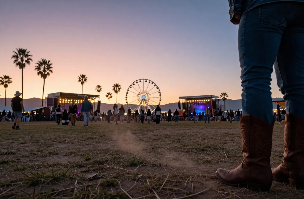 Full western cowgirl outfit at Stagecoach