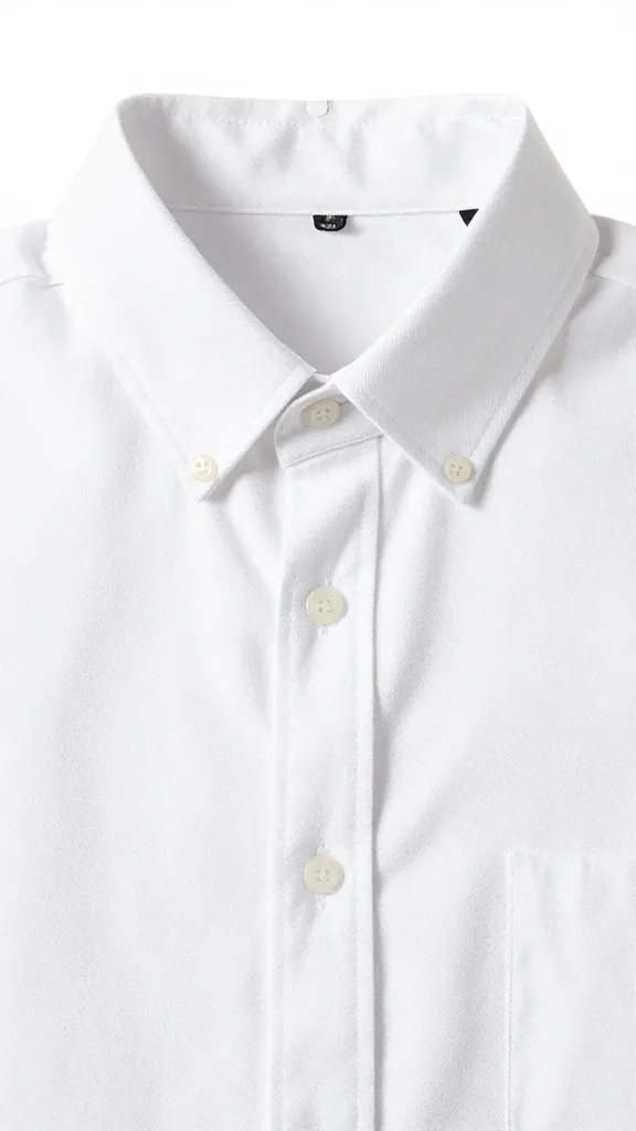 cotton poplin button-down collar under bright light