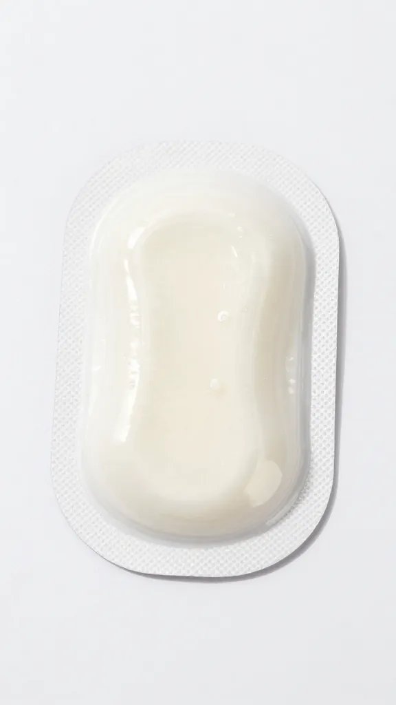 gel blister pad glistening on white surface