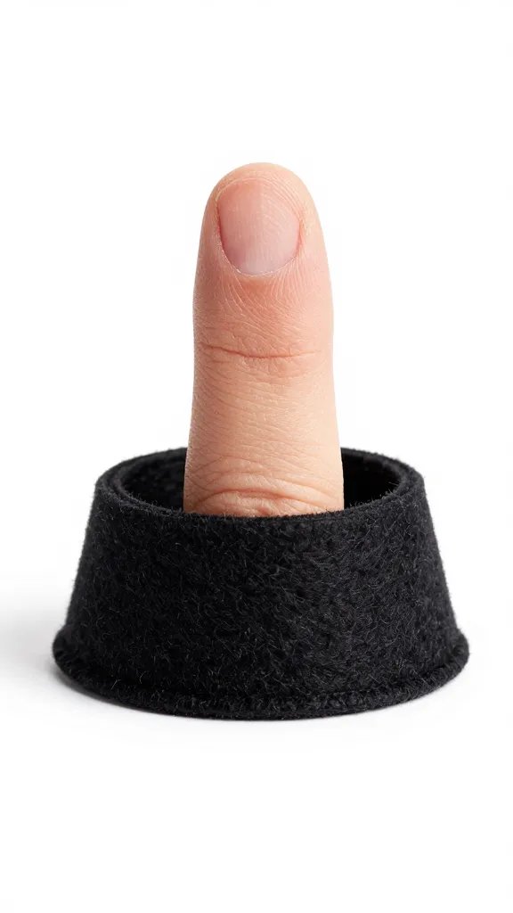 finger pinch crease on felt crown, studio lighting