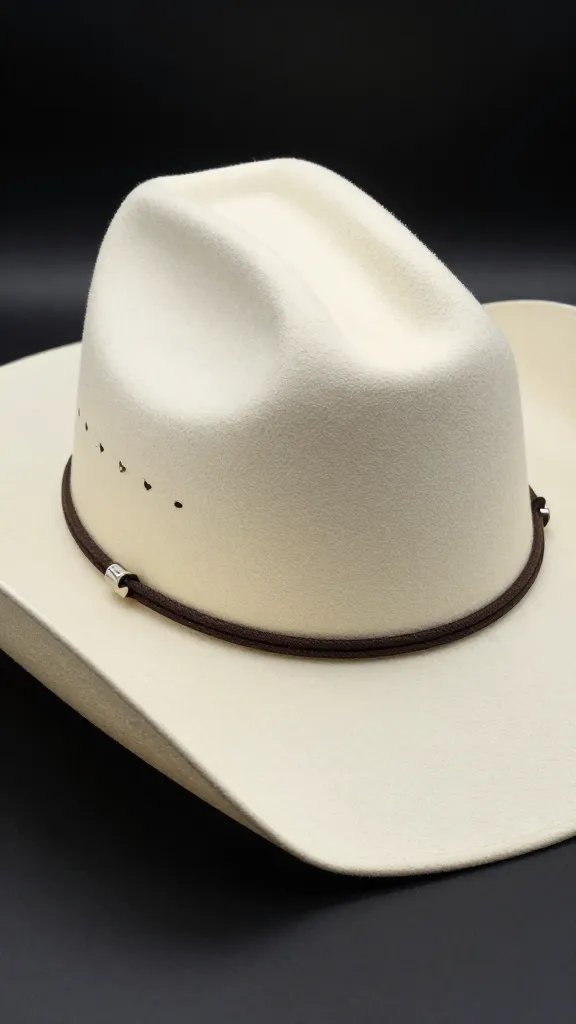 cream felt cowboy hat with sharp cattleman crease
