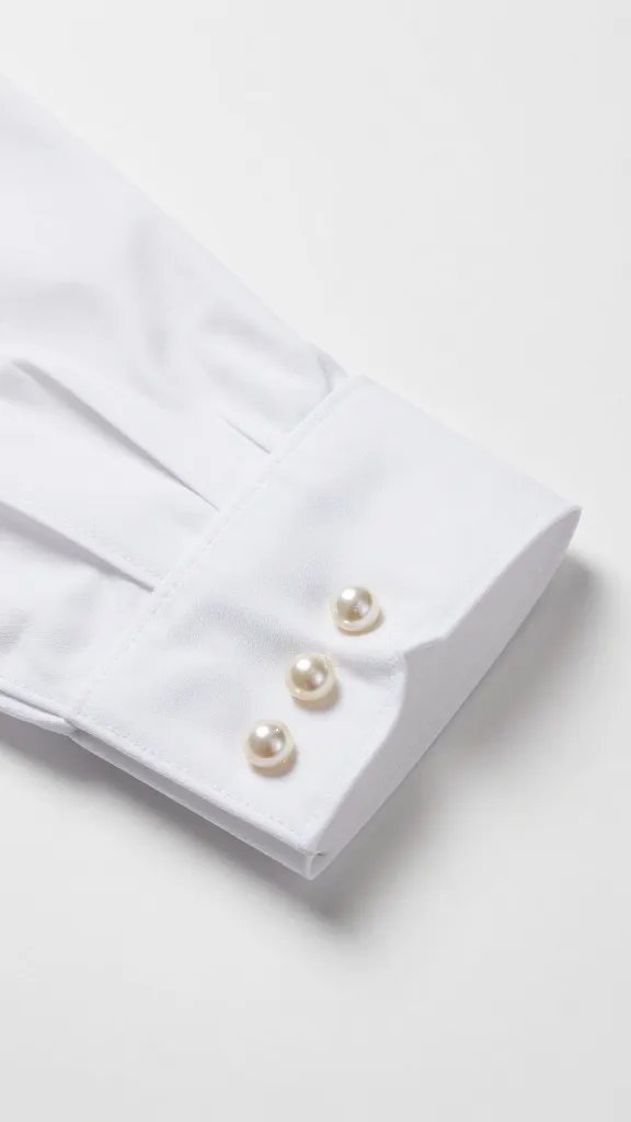 pearl snap shirt cuff with mother-of-pearl snap