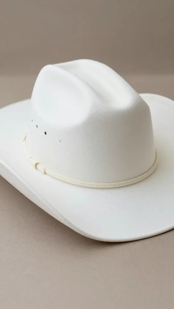 clean wedding-white cowgirl hat with minimal trim